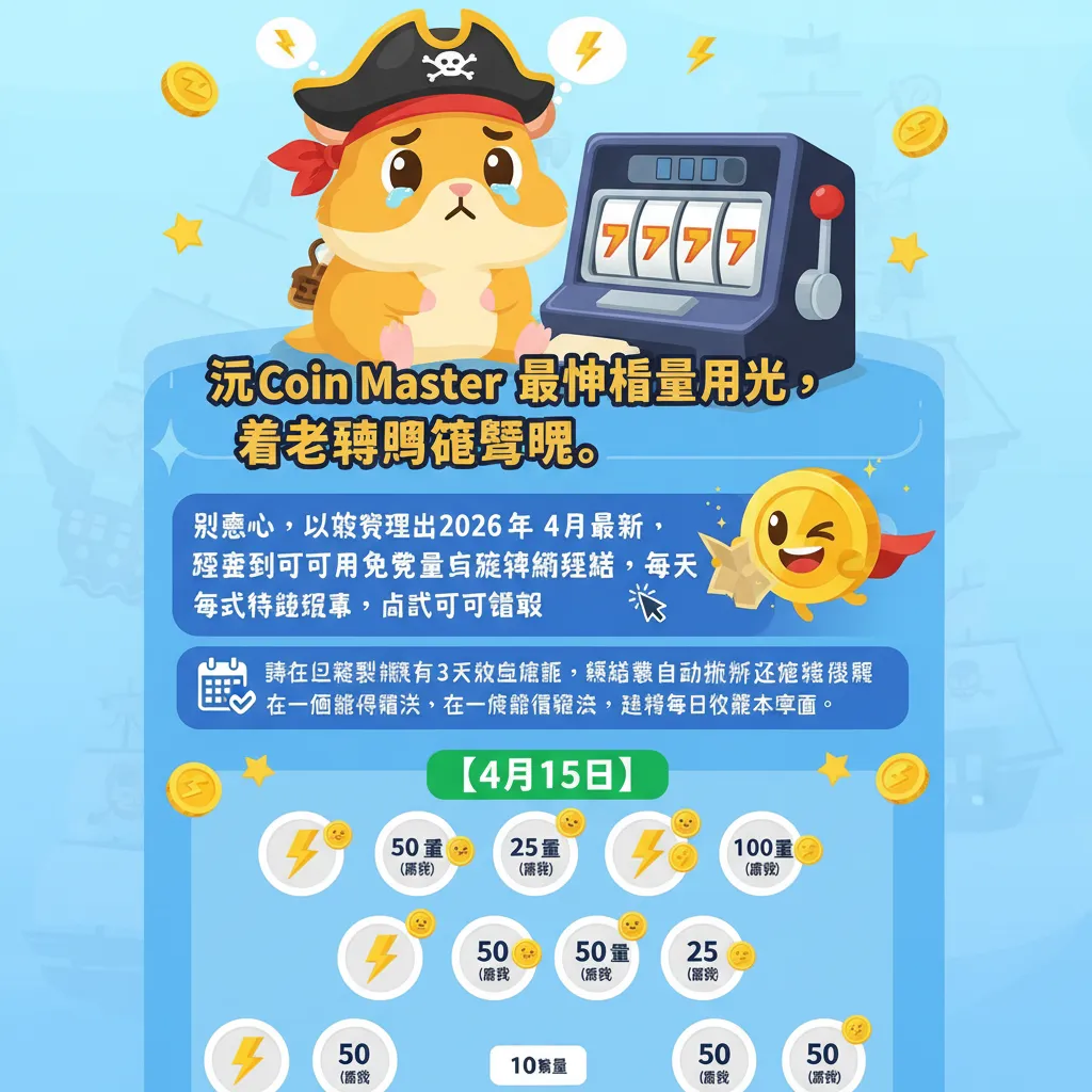 2026 每日更新！Coin Master 免費能量/旋轉連結一覽（4月最新）